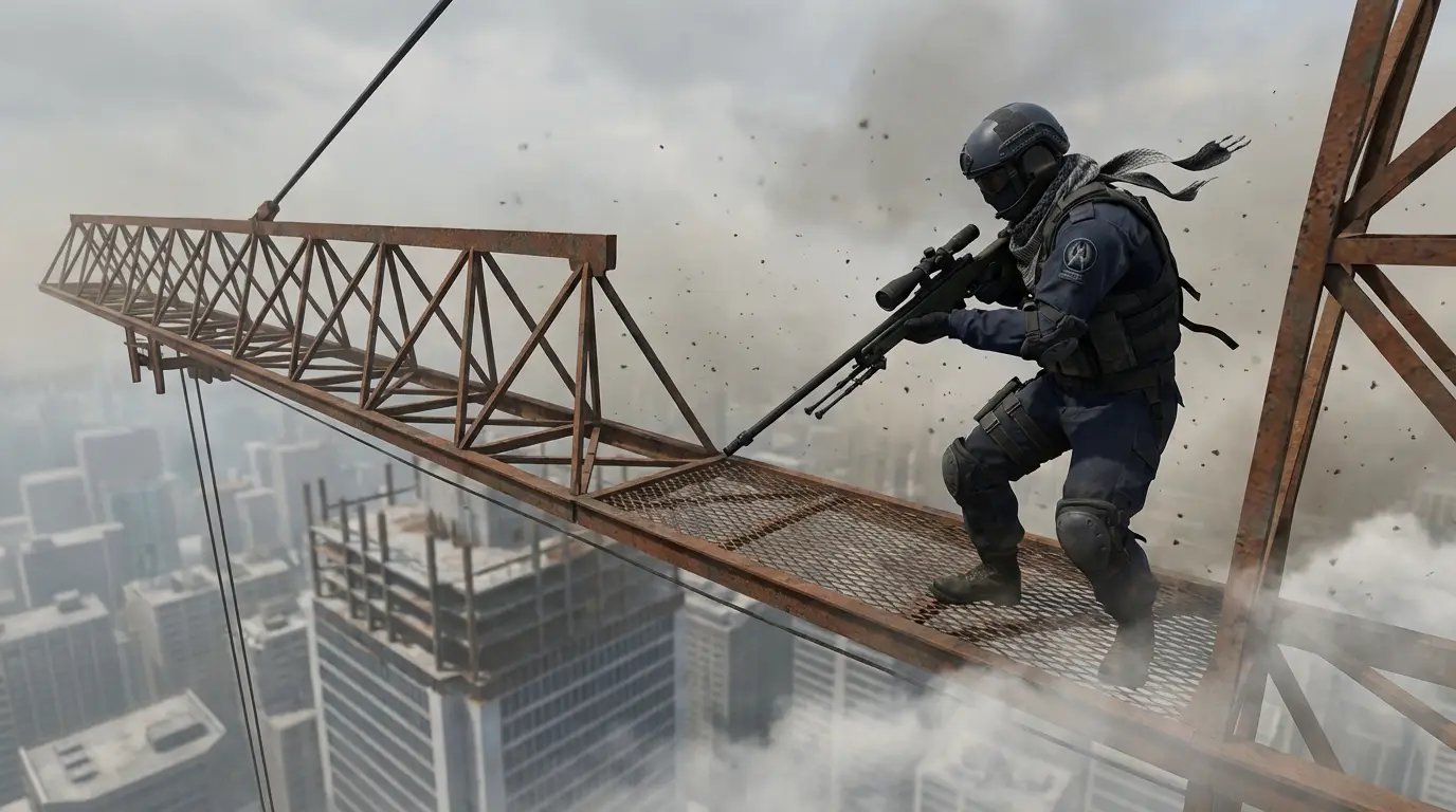 A CT defusing the bomb on Train B site while under fire