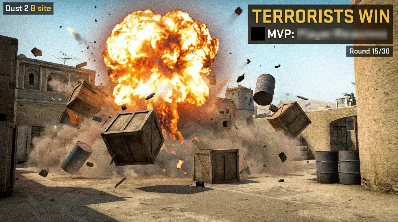 A POV shot of holding a smoke grenade