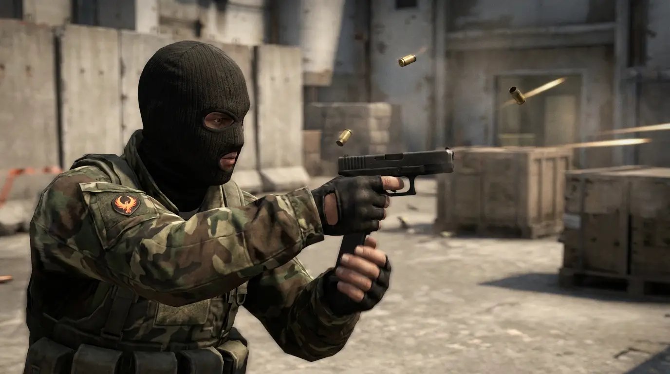 Terrorists rushing the double doors on Dust 2 Long